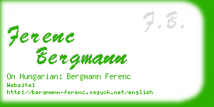 ferenc bergmann business card